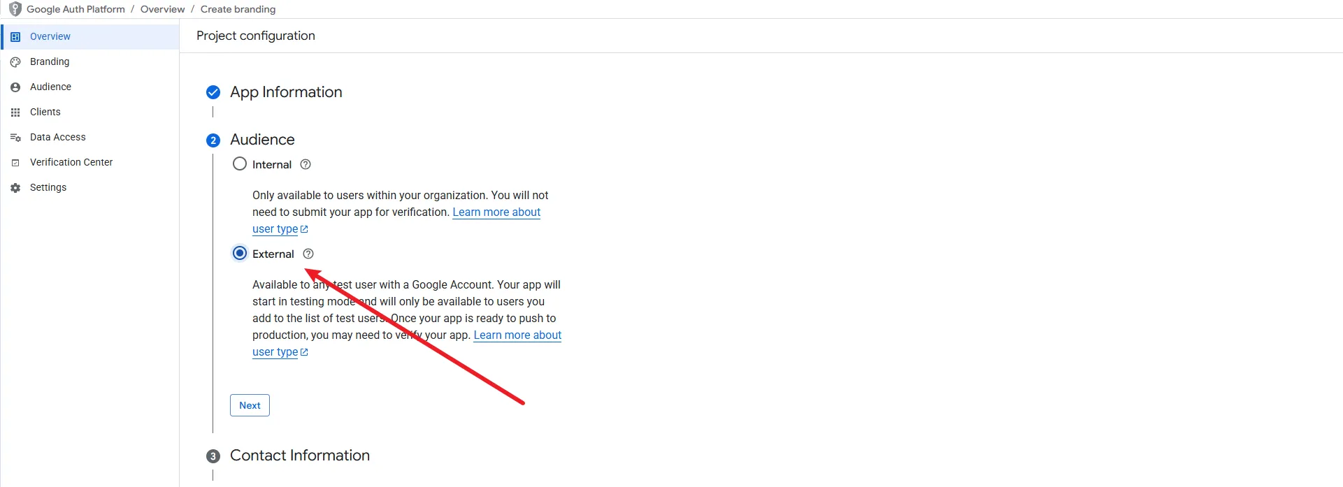 Google OAuth App Callback URL