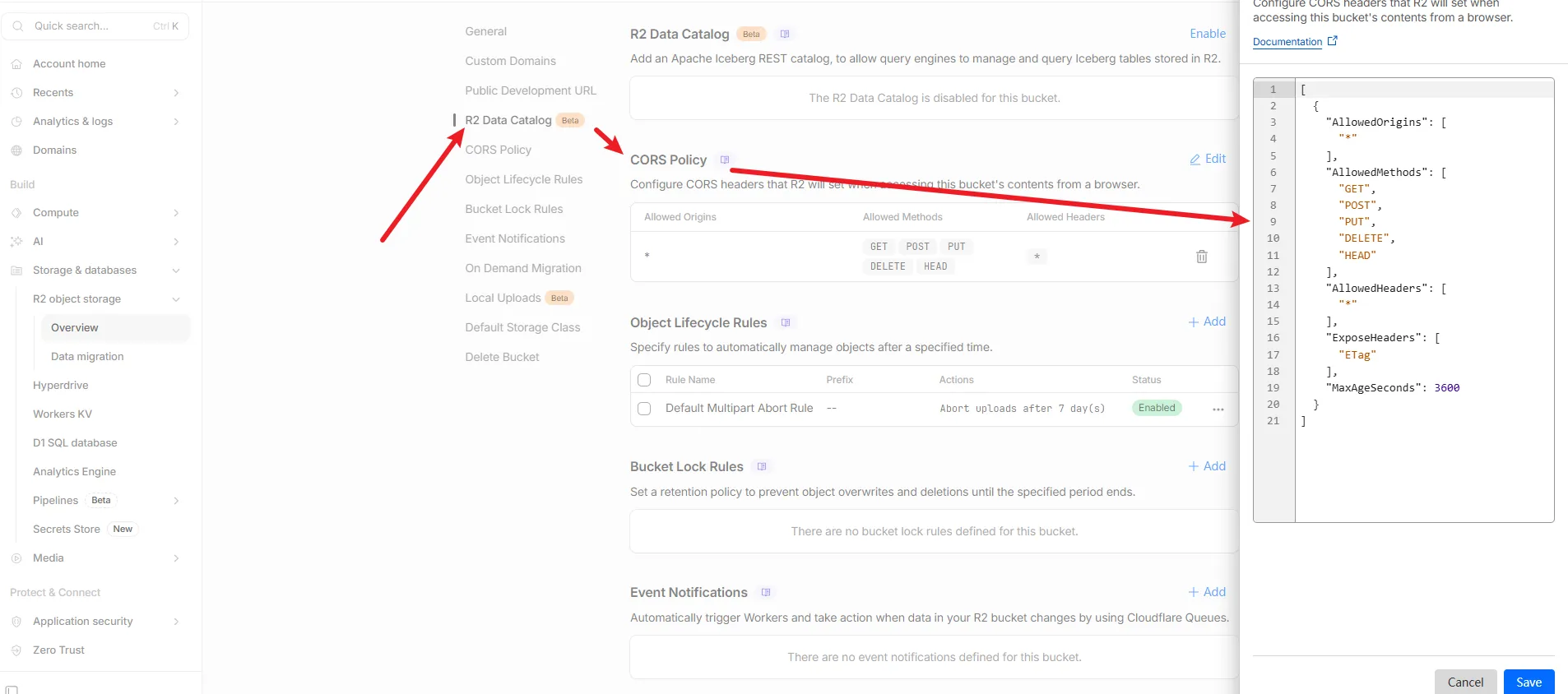 Configure CORS